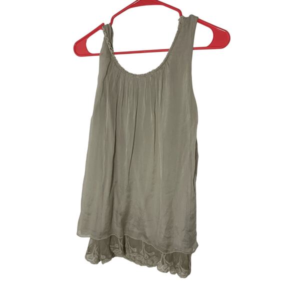 Stella Rosa Italy LaceTank Top Silk Beige Boho  Closet Staple Coquette Small - Picture 9 of 9